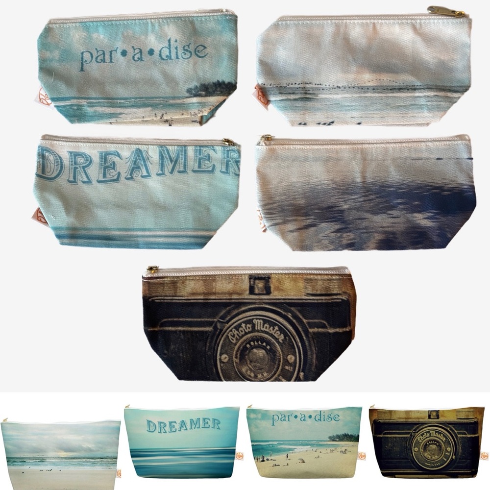 🆕 Set of 5 Gift/Storage/Cosmetics Bags by Kess Small Canvas Bags